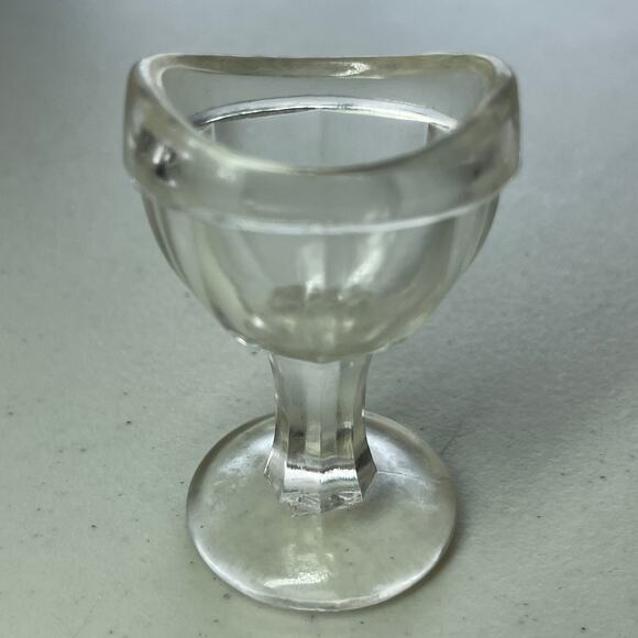 Antique Eye Wash Rinse Stemmed Glass Eye Cup Holder VTG Curiosity Oddity Decor - Picture 1 of 15